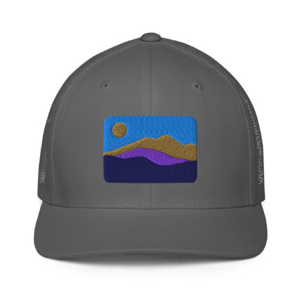 Mountains And Valley Closed Back Trucker Hat