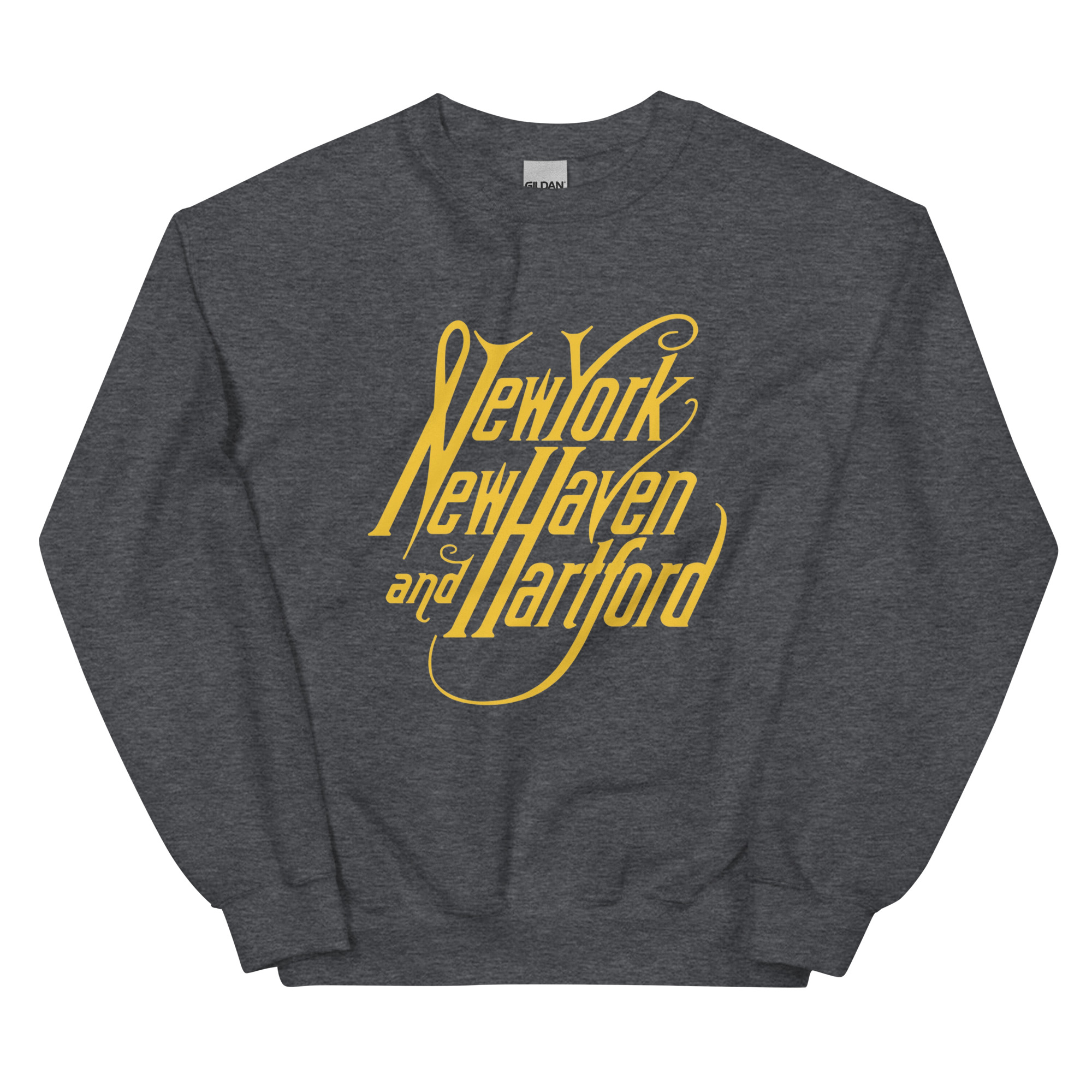 unisex-crew-neck-sweatshirt-dark-heather-front-68c8b9085468a.jpg New Haven Railroad 1872 Crewneck Sweatshirt