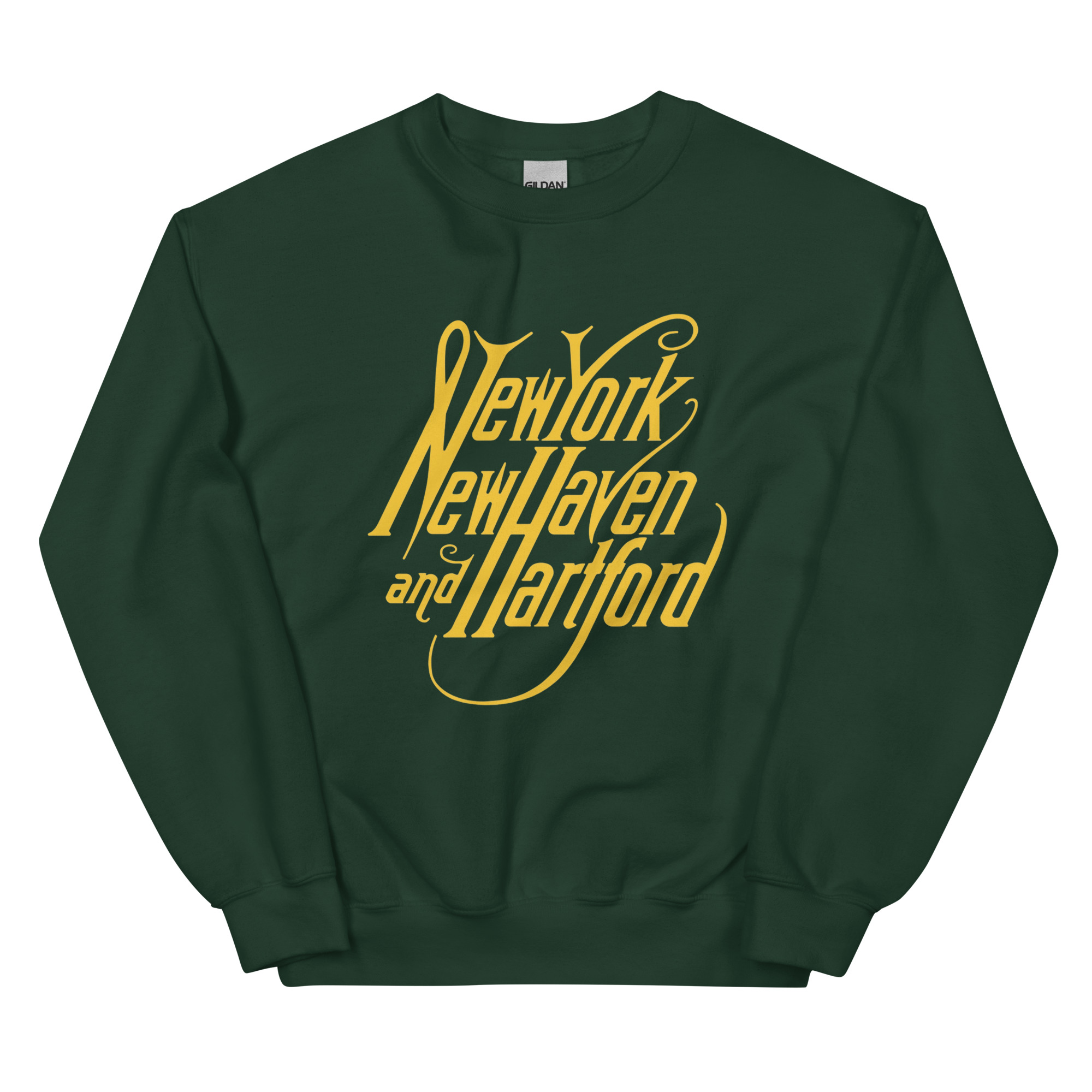 unisex-crew-neck-sweatshirt-forest-green-front-68c8b9084f6f8.jpg New Haven Railroad 1872 Crewneck Sweatshirt