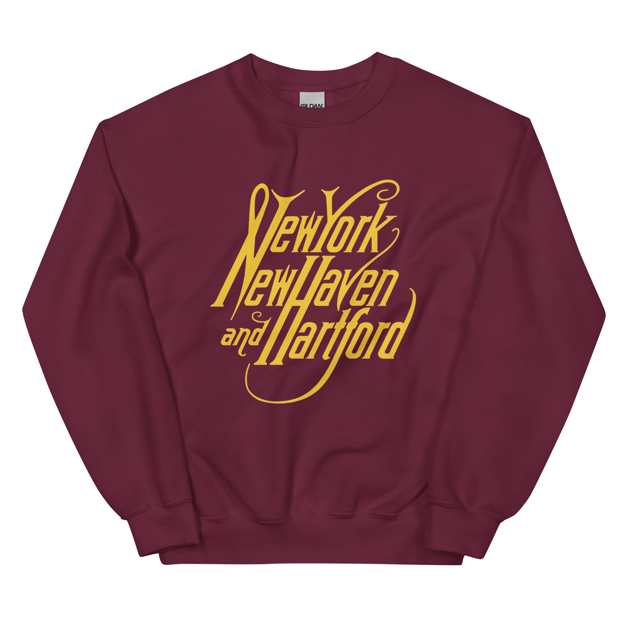 unisex-crew-neck-sweatshirt-maroon-front-68c8b90844893.jpg New Haven Railroad 1872 Crewneck Sweatshirt
