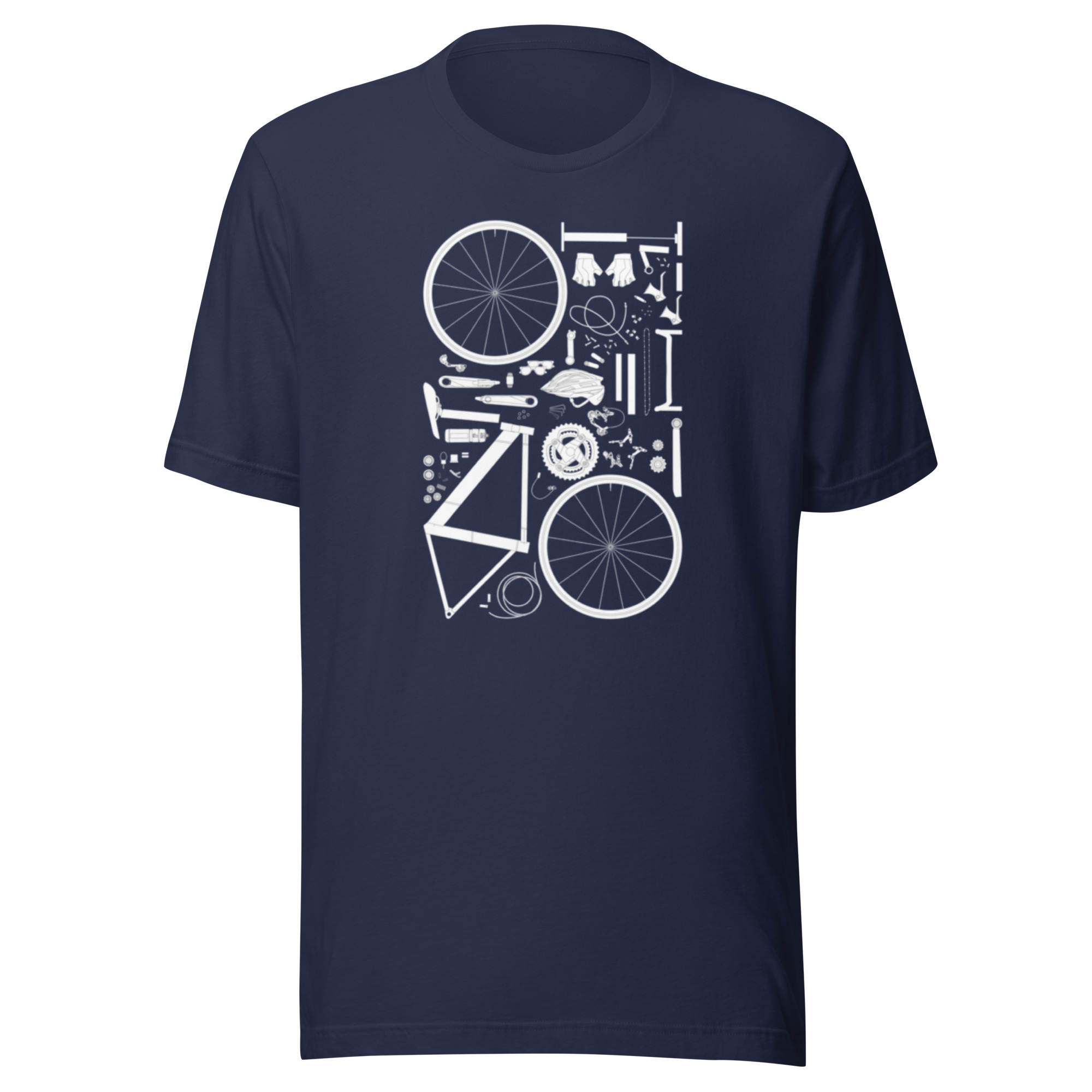 unisex-staple-t-shirt-navy-front-68d5f41098833.jpg Bicycle Parts Soft T-Shirt