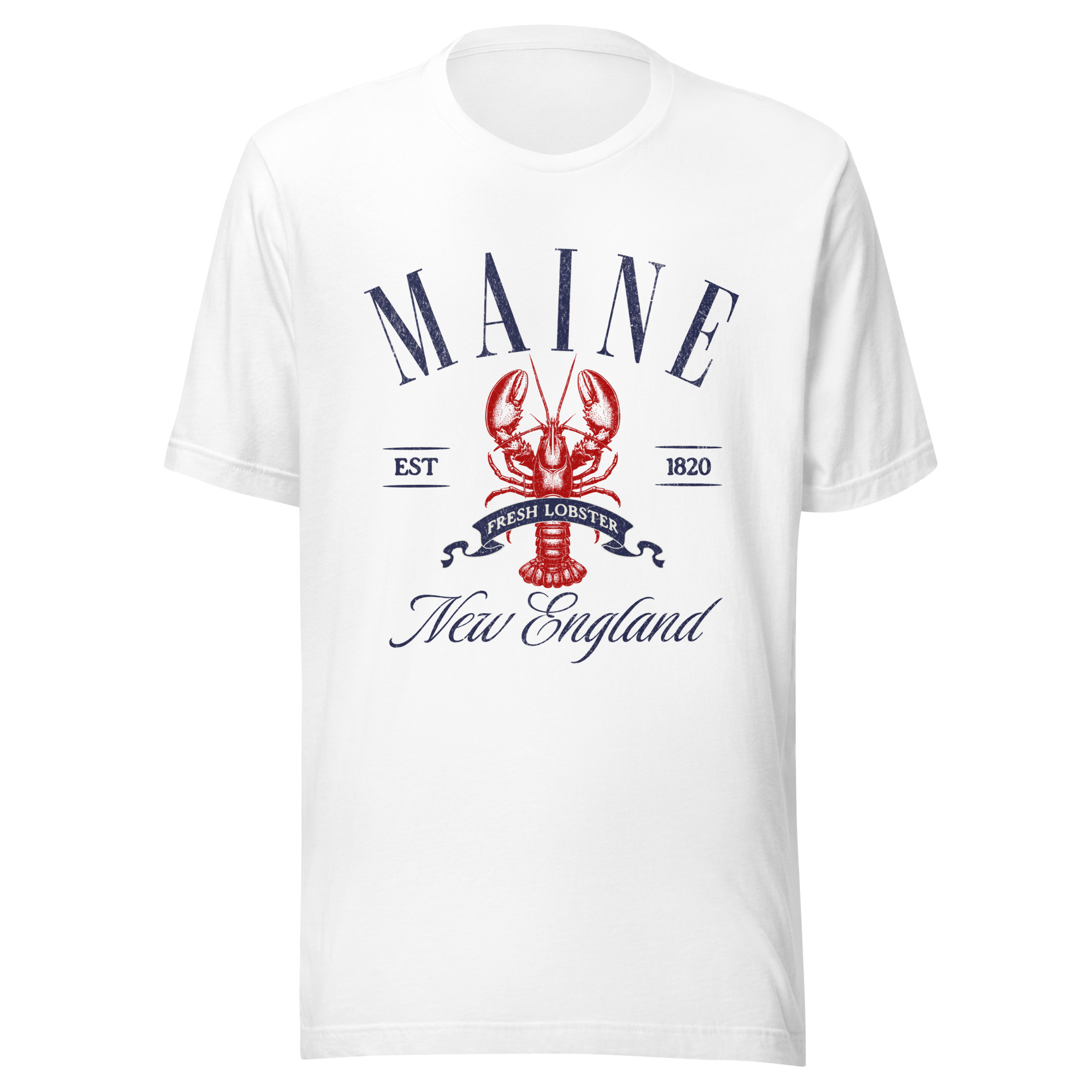 unisex-staple-t-shirt-white-front-68ced7b79e1fd.jpg Maine Fresh Lobster Classic T-Shirt