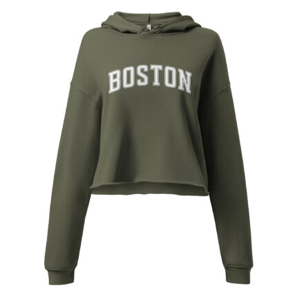 Boston College Style Crop Hoodie