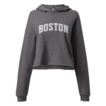 Boston College Style Crop Hoodie